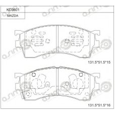 KD3601 ASIMCO Комплект тормозных колодок, дисковый тормоз