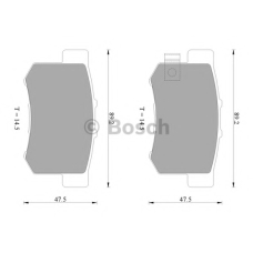 0 986 AB2 553 BOSCH Комплект тормозных колодок, дисковый тормоз