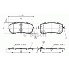 0 986 TB2 975 BOSCH Комплект тормозных колодок, дисковый тормоз