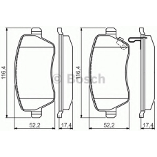 0 986 494 573 BOSCH Комплект тормозных колодок, дисковый тормоз
