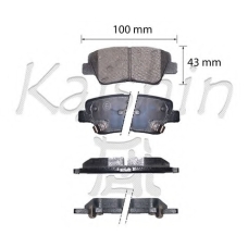 D11297 KAISHIN Комплект тормозных колодок, дисковый тормоз