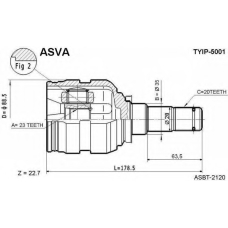 TYIP-5001 ASVA Шарнирный комплект, приводной вал