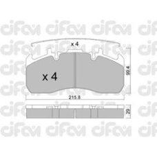 822-808-0 CIFAM Комплект тормозных колодок, дисковый тормоз
