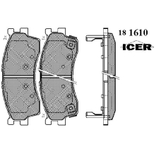 181610 ICER Комплект тормозных колодок, дисковый тормоз