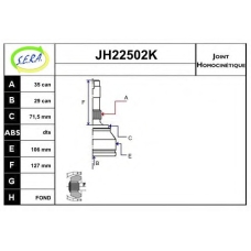 JH22502K SERA Шарнирный комплект, приводной вал