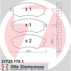 21725.170.1 ZIMMERMANN Комплект тормозных колодок, дисковый тормоз
