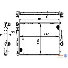 8MK 376 716-251 HELLA Радиатор, охлаждение двигателя