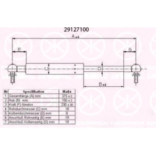 29127100 KLOKKERHOLM Газовая пружина, крышка багажник