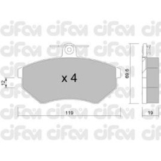 822-050-2 CIFAM Комплект тормозных колодок, дисковый тормоз