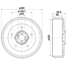 8DT 355 300-881 HELLA PAGID Тормозной барабан
