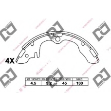 BS1254 DJ PARTS Комплект тормозных колодок