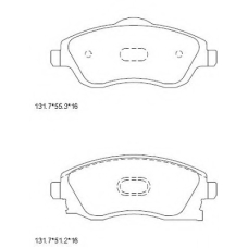 KD9715 ASIMCO Комплект тормозных колодок, дисковый тормоз