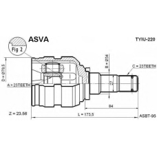 TYIU-220 ASVA Шарнирный комплект, приводной вал